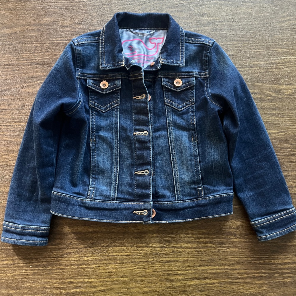 Vineyard Vines Girls Dark Blue Denim Jacket
